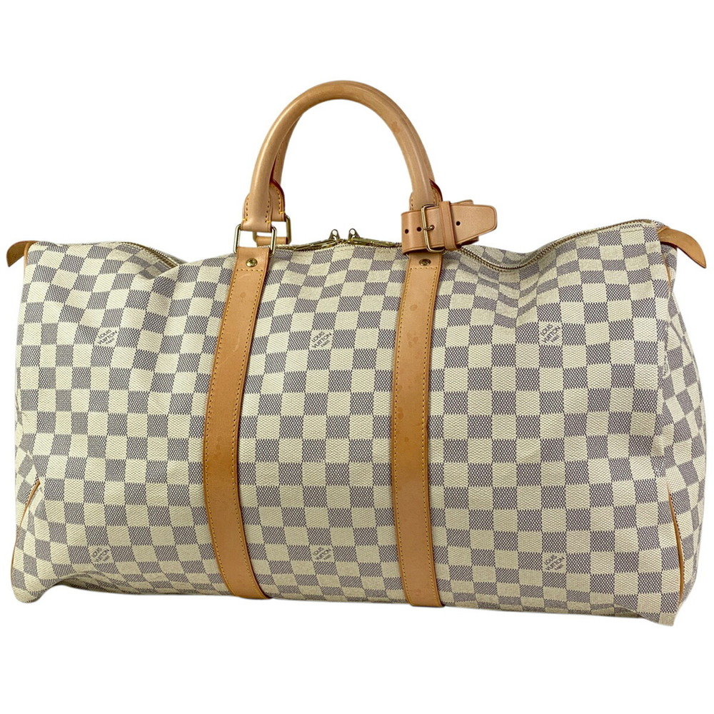 Louis Vuitton Keepall 50 Gym Bag Damier Azur White